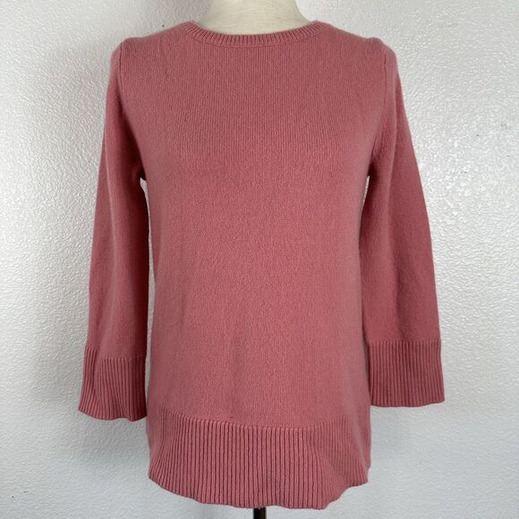 J Crew Wool Cashmere Sweater Women XXS Pink Soft Crew Neck Preppy - Picture 1 of 13